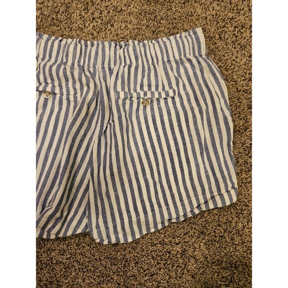 Streetwear Society Shorts Womens L Large Blue White Striped Drawstring Pockets - Picture 8 of 9